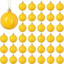 BBTO 36 Pcs Bright Christmas Ball Ornaments 2.4 Inch Plastic Hanging Shiny Balls Christmas Tree Decor for Home Xmas Party(Yellow)