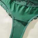 SOLY HUX Women's Lace Sheer Push Up Lingerie Underwire Bra and Panty Two Piece Underwear (Green, M)