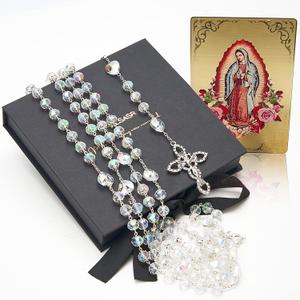 Lazo Para Boda - Wedding Lasso, Crystal Arras Para Boda Catolica with Jesus Christ, Lazos Para Bodas De Iglesia Para Novios, Lasso for Wedding Ceremony, Wedding Lasso Catholic Set, Wedding Rosary Lazo (Silver)