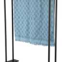 JQK Bath Towel Bar Free Standing Black, 30 Inch Stand Double Towel Rack Holder Shelf for Bathroom Floor, Matte Black, BTH120L30-PB