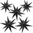 Star Balloons 60Pcs Black Balloon 12 Spike Foil Balloons Explosion Mylar Cone Balloon Magic Party Decorations Backdrops for Halloween Graduation Birthday Wedding Anniversary Retirement