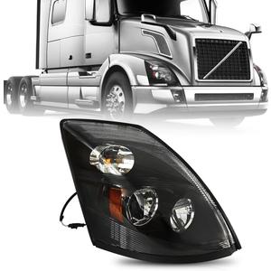 Black Reflective Led Headlight Fit For 2015-2017 Volvo VNL Semi Truck,Replacement Headlights Set - Passenger Side(2015-2017 VNL BLACK REFLECTIVE, Right)