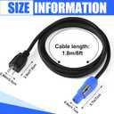 Relaxweex 6ft Power Cable Cord Compatible with Nema 5-15p to Male Connector, 16 Awg Wire, 20a 3 Pin Ac, Power Extension Cable for LED Screen Beam Moving Head Light Stage Audio Video Equipment More-3ft
