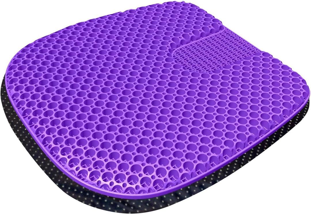 Large Gel Seat Cushion for Long Sitting (Super Large & Thick),Soft & Breathable,Gel Cushion for Wheelchair,Office Chair,Car,Chair Cushion for Hip Pain (Violet)