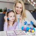 Auoinge Crochet Kit for Beginners Kids, Learn to Crochet Starter Kit with Step-by-Step Video Tutorials, Amigurumi Beginner Crochet Kit for Adults, Knitting Kit Family (Axolotl-2BP)