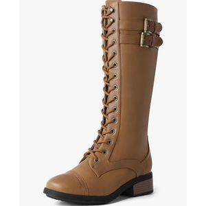 DREAM PAIRS Women's Pu Knee High Riding Combat Boots size 5