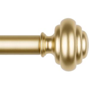 KAMANINA Curtain Rods for Windows 48 to 84 Inches (4-7ft) Heavy Duty Curtain Rods, 7/8 Inch Adjustable Decorative Drapery Rods Set with Modern Finials, Gold