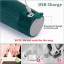 Self Stirring Coffee Mug - Rechargeable Stainless Steel Auto Self Mixing Cup with Lid, 400ml/13.5oz Coffee Travel Mugs To Stir Coffee, Mixed Milk, Tea for Women Men Office Car Use (Dark Green)