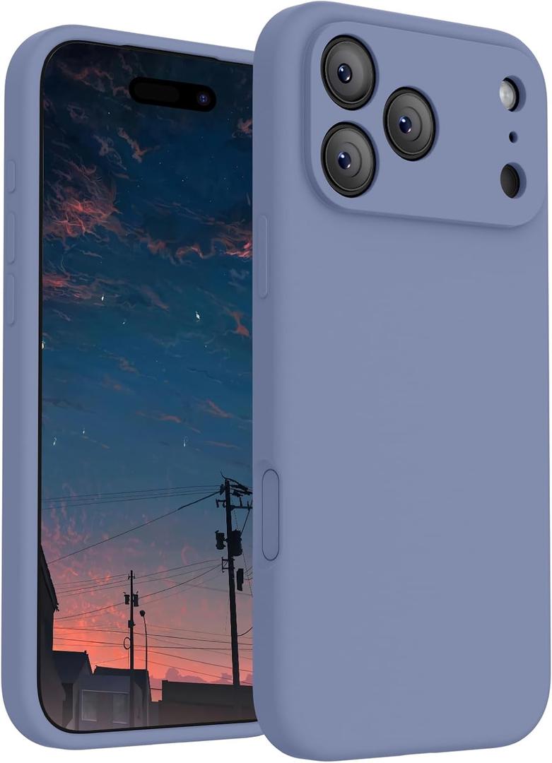 FireNova Magnetic for iPhone 17 Pro Case, Compatible with MagSafe, [Integrated Silicone Camera Control Button] [Camera Protection] Anti-Scratch Microfiber Lining Phone Case, 6.3", Lavender Gray