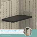 Suncast Vertical Shed Shelf Kit, Space-Saving Shelf for Vertical Outdoor Storage Sheds, 27.75" W x 14.5" D x 1.25" H, Black, Made in The USA