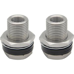 Stainless Steel Bulkhead Fitting 1/4" NPT Female Bulked Coupler Thru-bulk Tank Fitting Connector 1-1/2" Length (pack of 2)