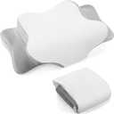 Cervical Pillow Case Comfortable and Breathable Pillowcase with Zipper(Only Pillowcase) Pillowcase for Memory Foam Cervical Pillow Case Cover (White,Gray,Queen Size)