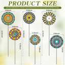 RattanView 6 Pcs Metal Flowers Garden Stake Decor for Outside 11.8 Inch Mandala Flowers Decorative Stakes Yard Decorations Outdoor Yard Art Garden Decorations for Lawn Porch Pathway Patio