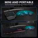 CHONCHOW One Handed Gaming Keyboard, 35 Keys, Rainbow LED, Wired USB, Ergonomic with Wrist Rest, Mini Portable, PS4/PS5/Xbox/PC/Laptop Compatible