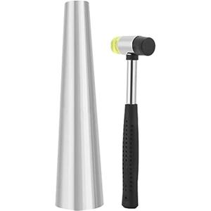 Eyes.sys Metal Round Bracelet Mandrel Bangle Mandrel Steel Handle Installable Two Way Rubber Hammer Stainless Steel Jewelry Making Metal Forming Tool