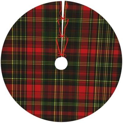 HSYOYO Buffalo Check Plaid Christmas Tree Skirt 48" Xmas Tree Mat New Year Holiday Party Christmas Decorations for Home