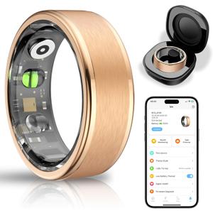 Sovng Smart Ring with Sleep Monitor for Women Men, Fitness Tracker with Heart Rate, Blood Oxygen, Steps, IP68 Waterproof Smart Rings, 5-7 Days Battery Life for iOS Android, No App Fee（Black, 7）