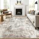 Area Rugs 9x12 Living Room: Washable Large Abstract Modern Soft Rugs Stain Resistant Indoor Floor Non Slip Accent Carpet for Bedroom Nursery Playroom Office Dining Room Dorm Home Decor- Brown