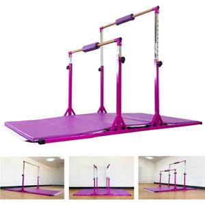MARFULA Gymnastics Double Horizontal Bars 3Play Parallel Bars Uneven Bars Gymnastics Training Kip Bar with 304 Stainless Steel Regulating Arms & Fiberglass Rail for Indoor Outdoor Home Club Use