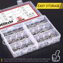 Hilitchi 210 Pcs #6 Stainless Steel Button Head Torx Sheet Metal Screws Silver Security Anti-Theft Tamper Proof Screws Assortment Kit with Screwdriver Bit T15 (#6 x 1/2" ~ #6 x 1-1/2")