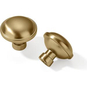 khtumeware 25 Pack Drawer Pulls 1-1/4 Inch Kitchen Cabinet Knobs Solid Round Dresser Drawer Knobs Champagne Bronze Dresser Knobs Drawer Knobs Brass Cabinet Hardware for Cupboard Drawer Pulls