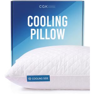 Cooling Pillow Queen Size Pack of 1 - Breathable Cooling Bed Pillows for Hot Sleepers - Adjustable Shredded Memory Foam - Soft or Firm, Supportive for Side, Back and Stomach Sleepers - Washable Cover