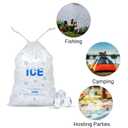 100 PACK 10 lb. Plastic Ice Bags with Cotton Draw String 12 x 21 Inch Heavy-Duty Plastic Ice Storage Bags with Draw String (2mil Thickness)