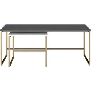 CosmoLiving by Cosmopolitan Scarlett Nesting Coffee and End Tables, Graphite Gray and White Marble - Graphite Grey