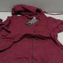 Sofra Women's Thin Cotton Zip Up Hoodie Jacket (Large, Burgundy)