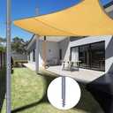 Shade Sail Poles,12 Ft Screw in Poles for Outdoor Sun Shades with D-clamp, Metal Shade Sail Post for Garden Yard Lawn 2 PCS Gray