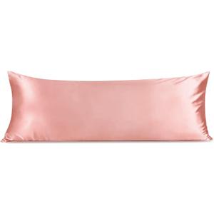 INFIIXSO Body Pillow Cover with Zipper, Luxury Mulberry Silk Body Pillow Case 20x54 Inches, Ultra Smooth and Soft Cooling Long Pillowcase, Gift for Women, Men(Blush Pink)