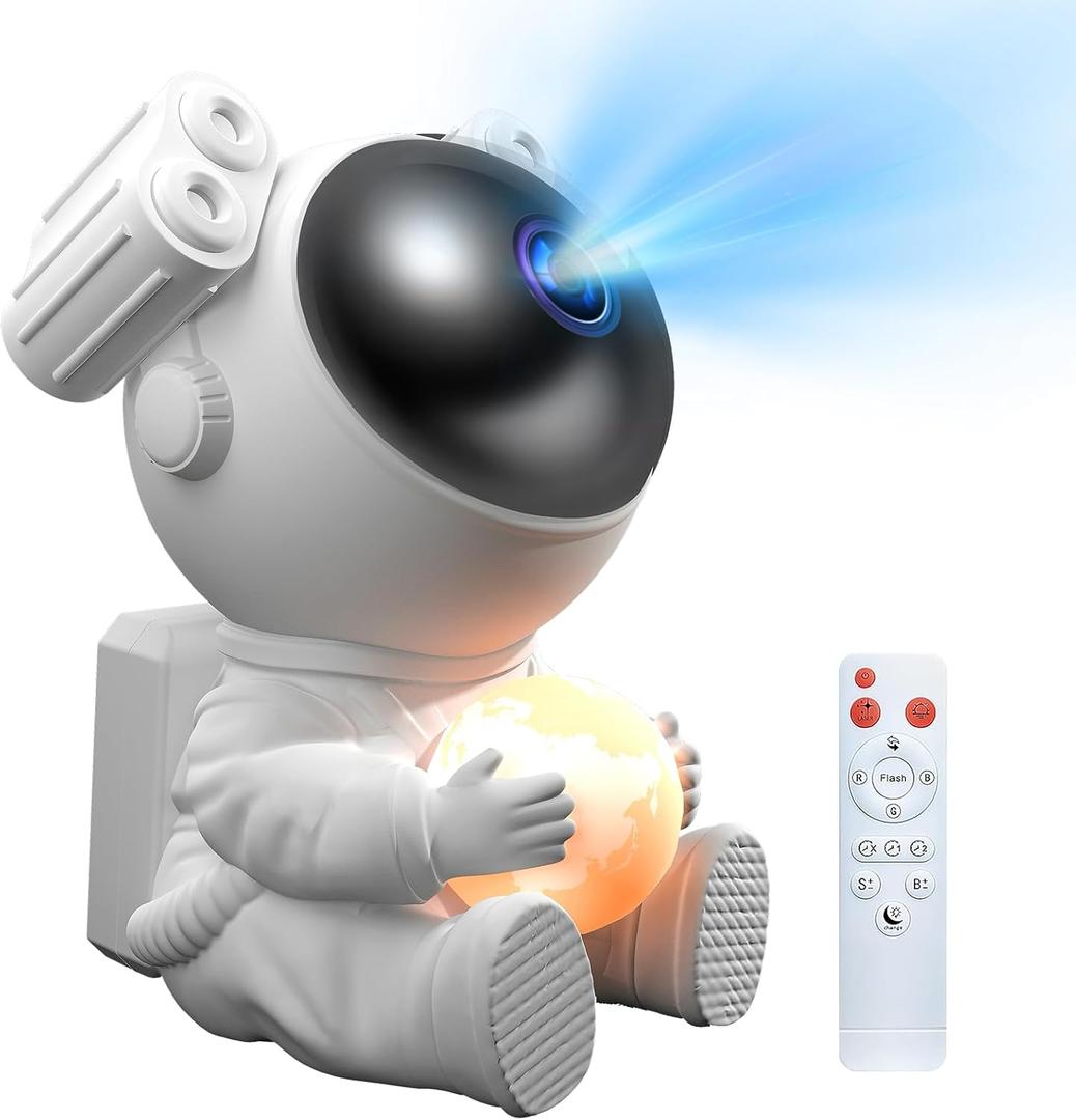 Astronaut Star Projector Galaxy Night Light - Space Projector, Starry Nebula Ceiling Projection Lamp with Timer, Remote Control and 360 Adjustable, Bedroom Decor Aesthetics, Gifts for Kids and Adults (K970)
