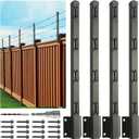 Fence Post Extender, 23.5" Fence Barbed Wire Extend Armfor Outdoor Fences to Increase Height, Protect Privacy and Pets Jumping Off (4, 23.5in)