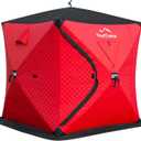Your Choice Pop Up Ice Fishing Shelter 3-4 Person Insulated Tent, 5.7ft L x 5.7ft W x 6.5ft H
