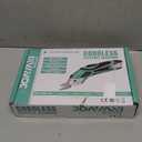 Cordless Electric Scissors for Cutting Fabric, Cardboard, Box Cutter, Carpet. Power Shears for Sewing, Scrapbooking, Crafting (2pc Battery, 2pc Blade - Lower Noise) (Turquoise Green (With X2 Battery))