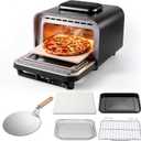 KINGWISE Convection Pizza Oven Electric, IPX4 Waterproof Countertop Air Fryer Oven, Fits 13-Inch Pizza, Heats up to 750, 6 Cooking Functions and 5 Pizza Presets, Pizza Stone & Pizza Peel Included