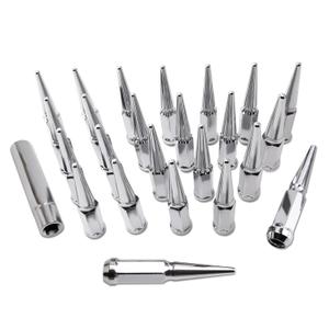 Wheel Spike Lug Nuts & Cone/Conical Bulge Seat kit M14x1.5 Compatible with GMC Yukon Suburban GMC Ford F250 F350 RAM 2500 Sierra 3500 More Replace 24+1 pcs