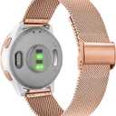 Abanen Watch Bands for Garmin Vivoactive 4S / Vivomove 3S / Venu 2S / Venu 3S, 18mm Quick Release Stainless Steel Metal Mesh Women Wristband Strap for Forerunner 255s/265s (Rose Gold)