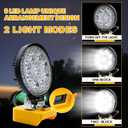 Cordless 20V Max LED Work Light for Dewalt 20V Work Light(Bonus 1Pack 7.0Ah Battery Included)-2000LM Flashlight&LED Flood Light with Low Voltage Protection Port-Perfect for Workshop,Camping,Outdoors