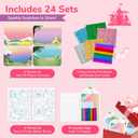 JoyCat 24 Pack Foil Craft Party Favors,No Mess Arts and Crafts for Kids,Goodie Bag Stuffers,DIY Creative Activity, Birthday Present for Girls Boys 4 5 6 7 8 9 Years Old(Unicorn)
