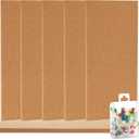 Lyellfe 6 Pack Cork Bulletin Board, 17"x8"-1/2" Thick Self-Adhesive Cork Boards, Frameless Cork Tiles with 50 Push Pins for DIY, Office, School and Home Decor