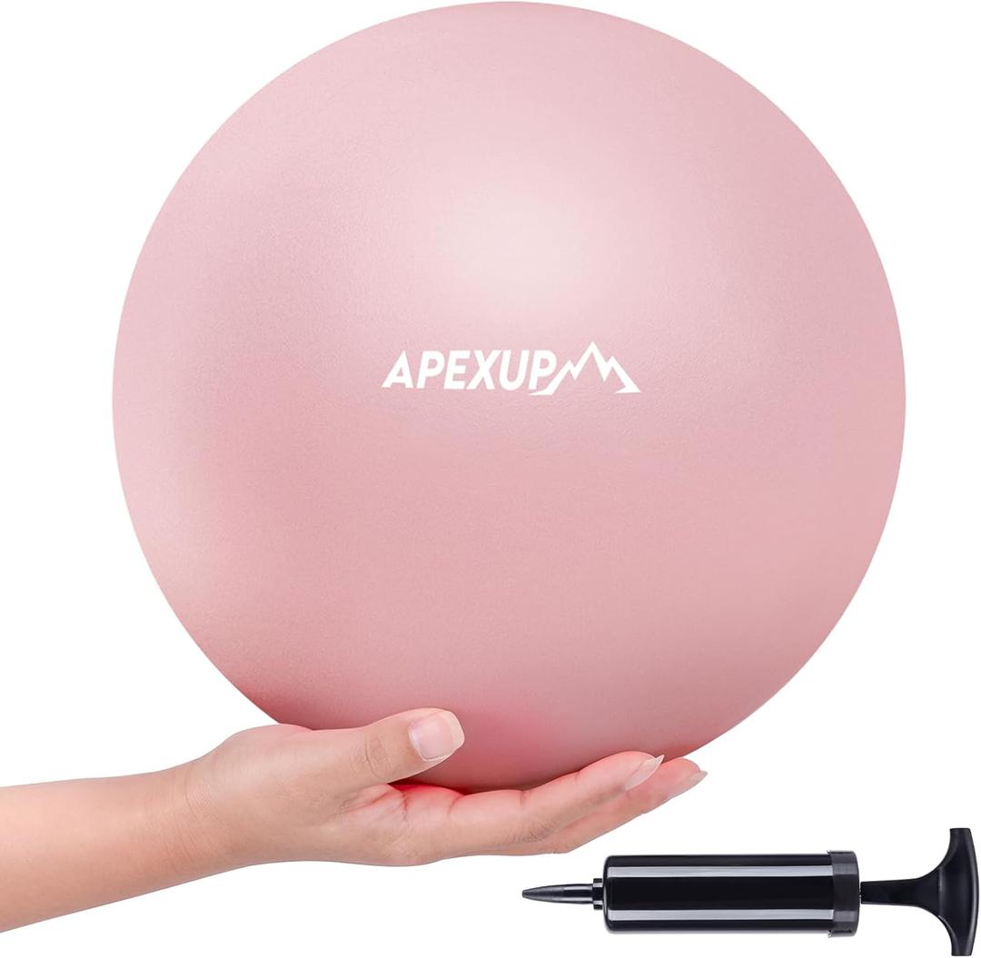 APEXUP 9 Inch Pilates Ball Small Exercise Ball for Yoga, Fitness, Balance, Core Workout, Physical Therapy (Pink)