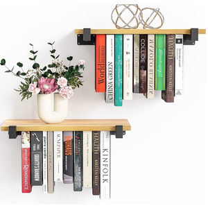 2 Set of Floating Bookshelf, Pine Wood Invisible Bookshelf, Hanging Bookshelves for Wall, Unique Space Saving Wall Bookcase (16.5L×8.7W×1.5H)
Overall Pick