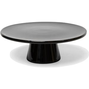 The Cake Stand 10 Inch Gloss Ceramic Pedestal Cake Stand, Modern Footed Dessert Stand for Cakes, Cupcakes, Cookies & More (Black)