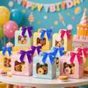 Twist Tie Bow for Wrapping Gift 3.5" 30Pcs Premade Satin Ribbon Bow Decorations for Crafts Treat Bag Wedding Bridal Shower Christmas Tree Party Favors Decor Accessories (Purple, Rose Red, Royal)