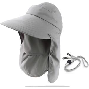 360 Full Protection Sun Hat for Women UV Protection, UPF50+ Ultimate Sunshield, Sun Visors, Bucket Hat for Man Fishing Hat Hiking Hat Women Summer Hats Detachable Multi-Functional Design (Grey)