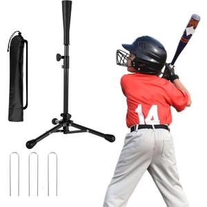 Kids Baseball Tee, 20.87 to 31.29 Inches Batting Tees for Baseball with Carry Bag, Portable Stable Baseball Tees for Hitting, Tripod Tanner Tee for Baseball Practice Stand Aged 3-8 Years