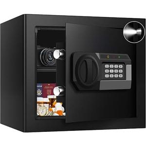 1.8 Cuft Small Fireproof Safe for Home Use, Safe Box Fireproof Waterproof with Programmable Keypad, Spare Keys and Removable Shelf, Digital Home Security Safety Box for Money Documents Medicines