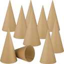Zhanmai 12 Pcs Paper Mache Cones Open Bottom Cardboard Craft Cone for DIY Gnomes Ornament Tree Decoration DIY Craft Home Decoration(9.8 x 3.9 Inch)