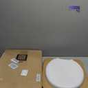 Mayfair Padded Toilet Seat, Cushioned Soft Vinyl over Wood Core Seat, Secure Hinges, Easy Clean, Made in USA, Round, White